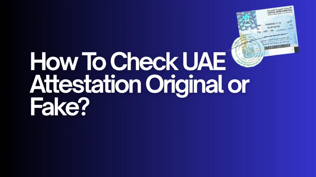 How To Check UAE Attestation Original or Fake